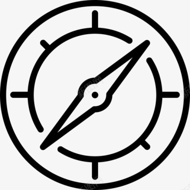 指南针通信和媒体线性图标图标