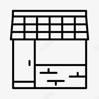 零售建筑商店图标图标