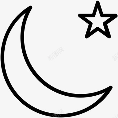 星和新月伊斯兰象征巴基斯坦国旗图标图标