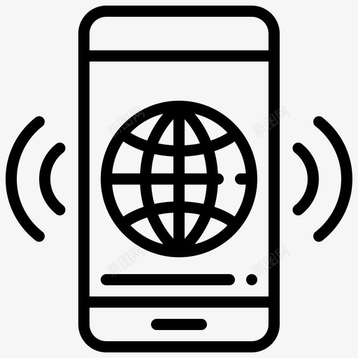智能手机地球全球图标svg_新图网 https://ixintu.com 世界 全球 地球 广告2 无线 智能手机