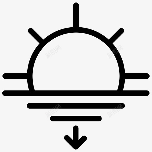 日落傍晚晴朗图标svg_新图网 https://ixintu.com 傍晚 天气 日落 晴朗