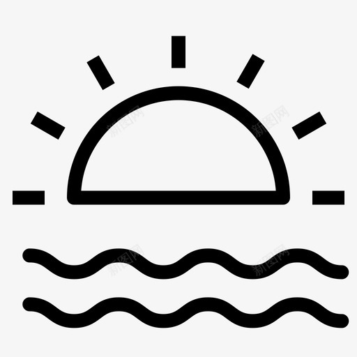 太阳自然水图标svg_新图网 https://ixintu.com 太阳 水 自然