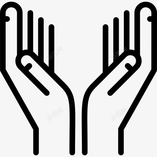 祈祷的手手势基督教图标svg_新图网 https://ixintu.com 基督教 手势 祈祷的手