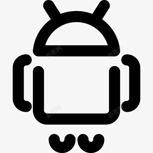 线性Android社交网站图标svg_新图网 https://ixintu.com Android社交网站 线性