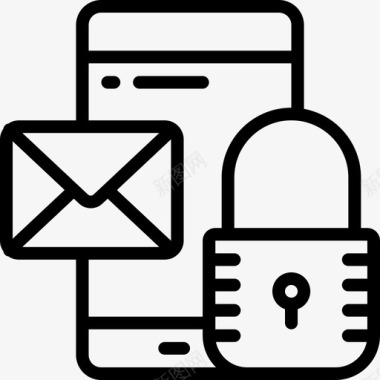 安全电子邮件移动数据保护图标图标