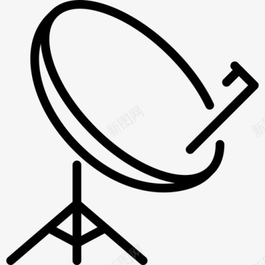 卫星电视通信和媒体线性图标图标