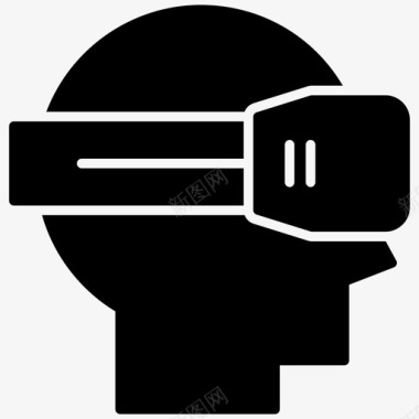 虚拟现实耳机头戴式显示器虚拟现实图标图标