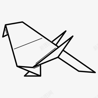 折纸鸟装饰想象图标图标