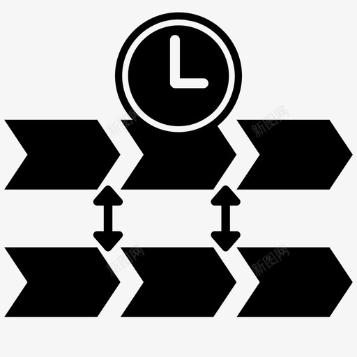 进程时钟依赖关系图标svg_新图网 https://ixintu.com 依赖关系 工作指令 指令 时钟 时间 进程