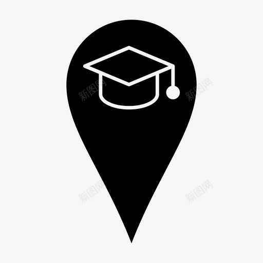 地图标记教育中心地图针svg_新图网 https://ixintu.com 地图标记 地图针 教育中心