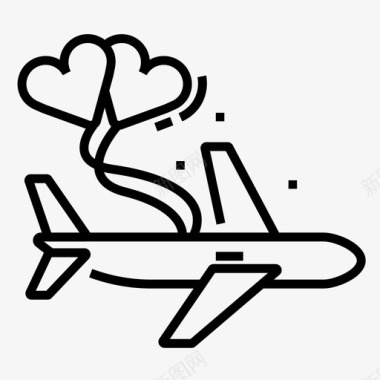 蜜月旅行飞机情侣图标图标