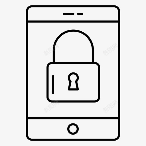 移动锁设备电话图标svg_新图网 https://ixintu.com 安全 电话 私人 移动锁 设备