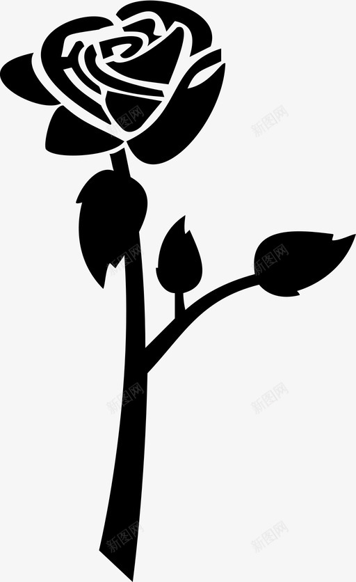 玫瑰美丽花图标svg_新图网 https://ixintu.com 植物 玫瑰 美丽 自然 花