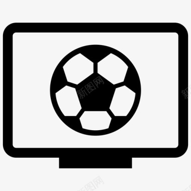 足球比赛足球电视图标图标