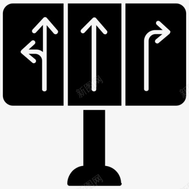 路标方向箭头道路箭头图标图标