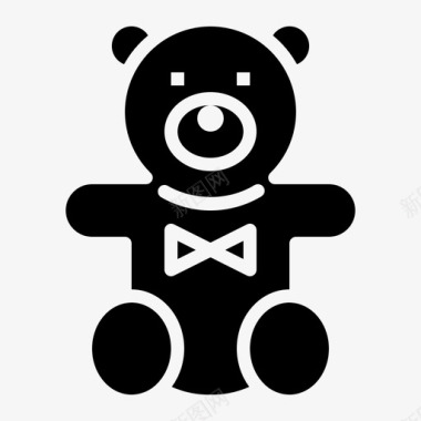 泰迪熊动物绒毛图标图标