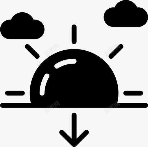 日落云彩天气预报图标svg_新图网 https://ixintu.com 云彩 天气 天气预报 日落 美女天气vol1solid 雨