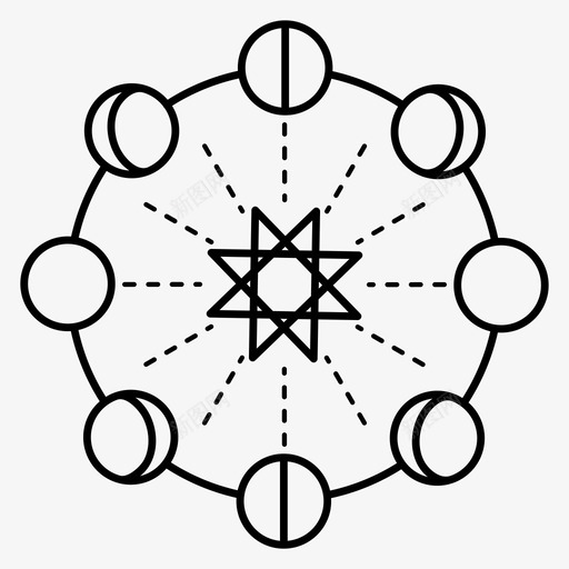 月球周期满月月相图标svg_新图网 https://ixintu.com 太阳系 月球周期 月球相 月相 满月