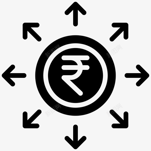 卢比商业和金融货币图标svg_新图网 https://ixintu.com 卢比 商业和金融 货币