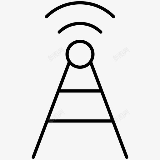 无线网络信号图标svg_新图网 https://ixintu.com wifi 信号 塔台 无线 物联网 网络