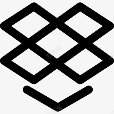 Dropbox徽标社交网站线性图标图标