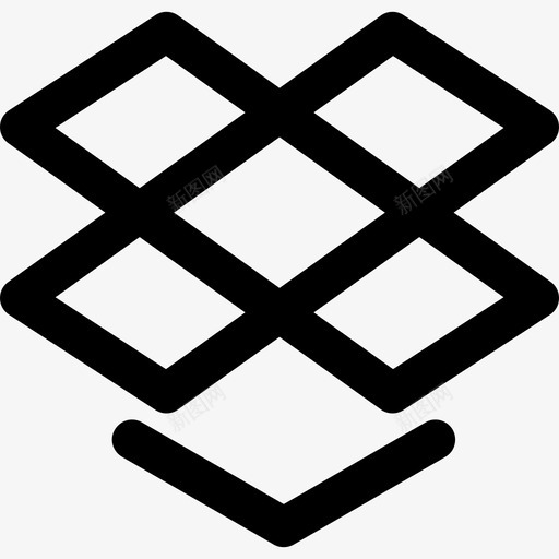 Dropbox徽标社交网站线性图标svg_新图网 https://ixintu.com Dropbox徽标 社交网站 线性
