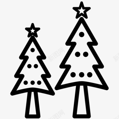 圣诞树冷杉树云杉图标图标