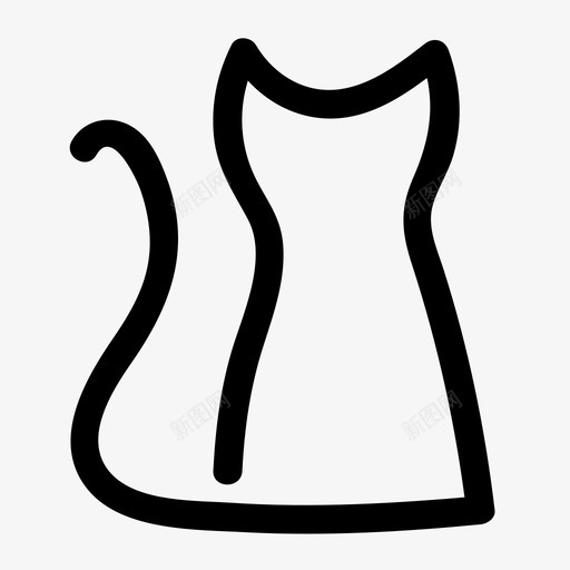 猫手绘小猫图标svg_新图网 https://ixintu.com 小猫 手绘 猫