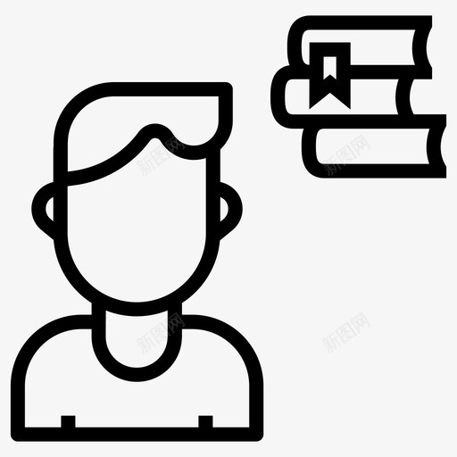 教育书籍男性图标svg_新图网 https://ixintu.com 书籍 学生 教授 教育 用户 男性
