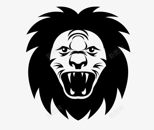 咆哮的狮子愤怒攻击图标svg_新图网 https://ixintu.com 动物 咆哮的狮子 愤怒 攻击