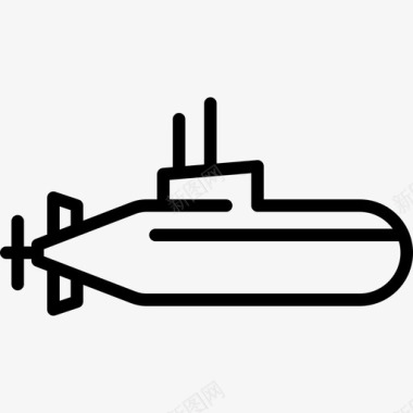 小潜艇运输在海上图标图标