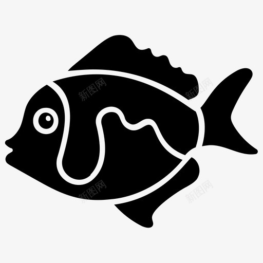 淡水鱼水生鱼热带鱼图标svg_新图网 https://ixintu.com 水下动物 水生鱼 淡水鱼 热带鱼 鱼字形图标