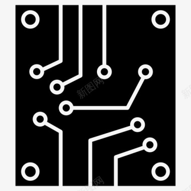 印刷电路板印刷电路电子固体图标图标