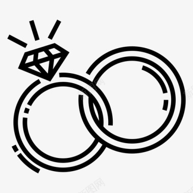 结婚戒指婚礼珠宝图标图标