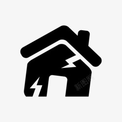 6只装地震灾害家庭图标高清图片