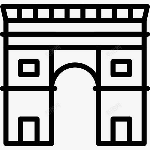 凯旋门法国纪念碑图标svg_新图网 https://ixintu.com 凯旋门 巴黎 法国 纪念碑