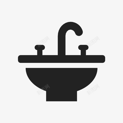 水槽洗脸盆水图标svg_新图网 https://ixintu.com 水 水槽 洗脸盆