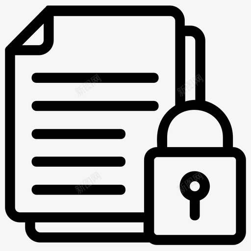 数据加密机密数据数据安全图标svg_新图网 https://ixintu.com 数据加密 数据安全 数据管理线图标 文件保护 机密数据