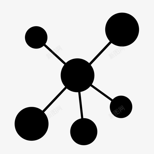 数据集群节点图标svg_新图网 https://ixintu.com 技术 数据 社交 节点 集群