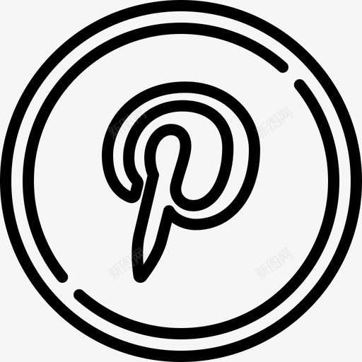 Pinterest社交圈直系图标svg_新图网 https://ixintu.com Pinterest 直系 社交圈