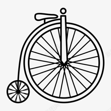 复古自行车马戏团图标图标