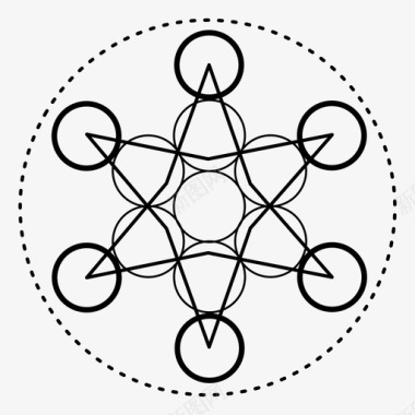 神圣几何学捆绑脉轮图标图标
