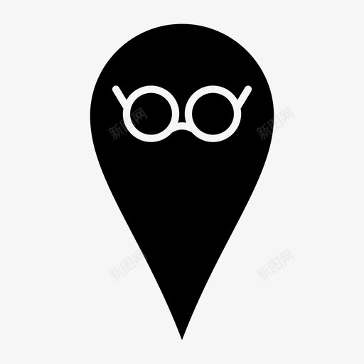 地图标记眼镜地图针svg_新图网 https://ixintu.com 地图标记 地图针 眼镜