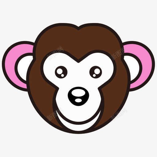 monkeysvg_新图网 https://ixintu.com monkey 填充 多色 圆润 可爱