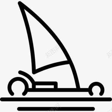 沙滩游艇车辆图标图标