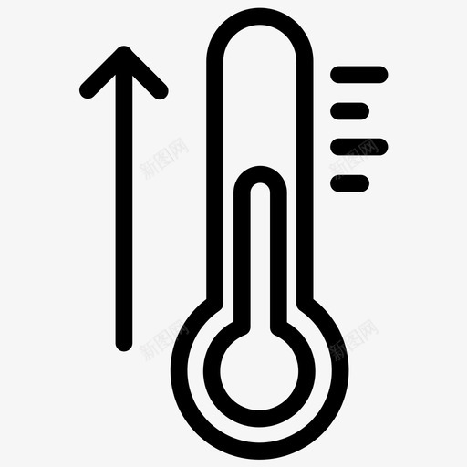高温温度计上升图标svg_新图网 https://ixintu.com 上升 天气 温度计 高温