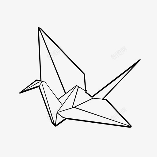 折纸鹤鸟图标svg_新图网 https://ixintu.com 折纸鹤 鸟