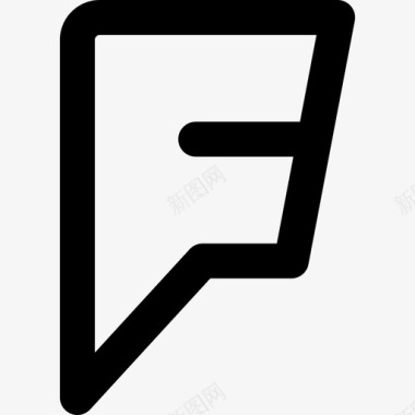 Foursquare徽标社交网站线性图标图标