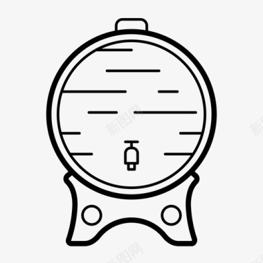 酒桶陈酿酒窖图标图标