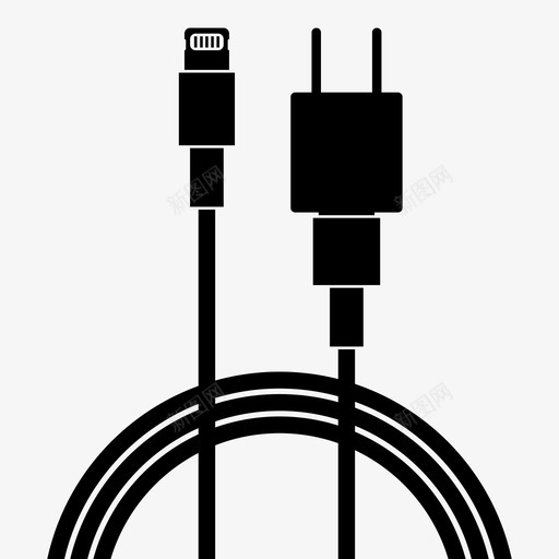 闪电到墙块电缆图标svg_新图网 https://ixintu.com 充电器 块 电缆 闪电到墙